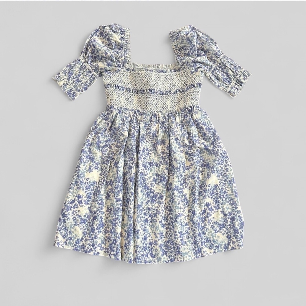 Reformation Dione Maddie Blue Floral Smocked Mini Dress Size 4 NWT - Picture 5 of 12